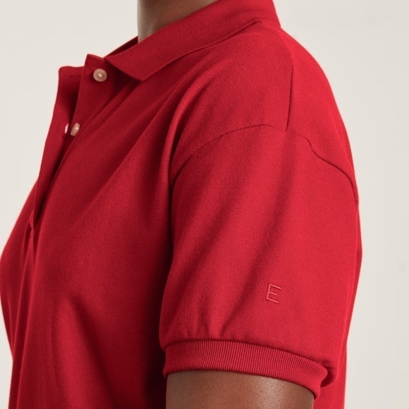 NWT Everlane Pique Organic Cotton Polo in Goji Berry Size Small - Picture 3 of 13